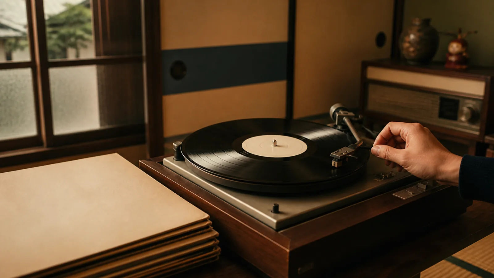 昭和40年代のLPレコードと大きな無地ジャケット