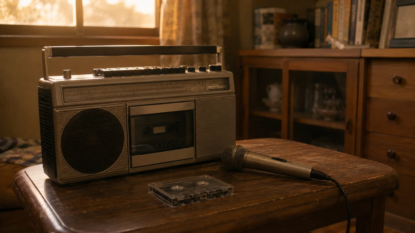 昭和50年代(1975〜1984年ごろ)のラジカセ録音を思わせる横長の記憶風景