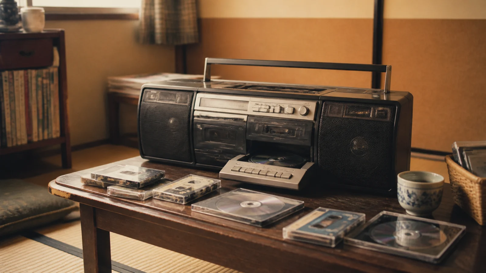 昭和末期〜平成初期(1985〜1993年ごろ)のCDラジカセを思わせる横長の記憶風景