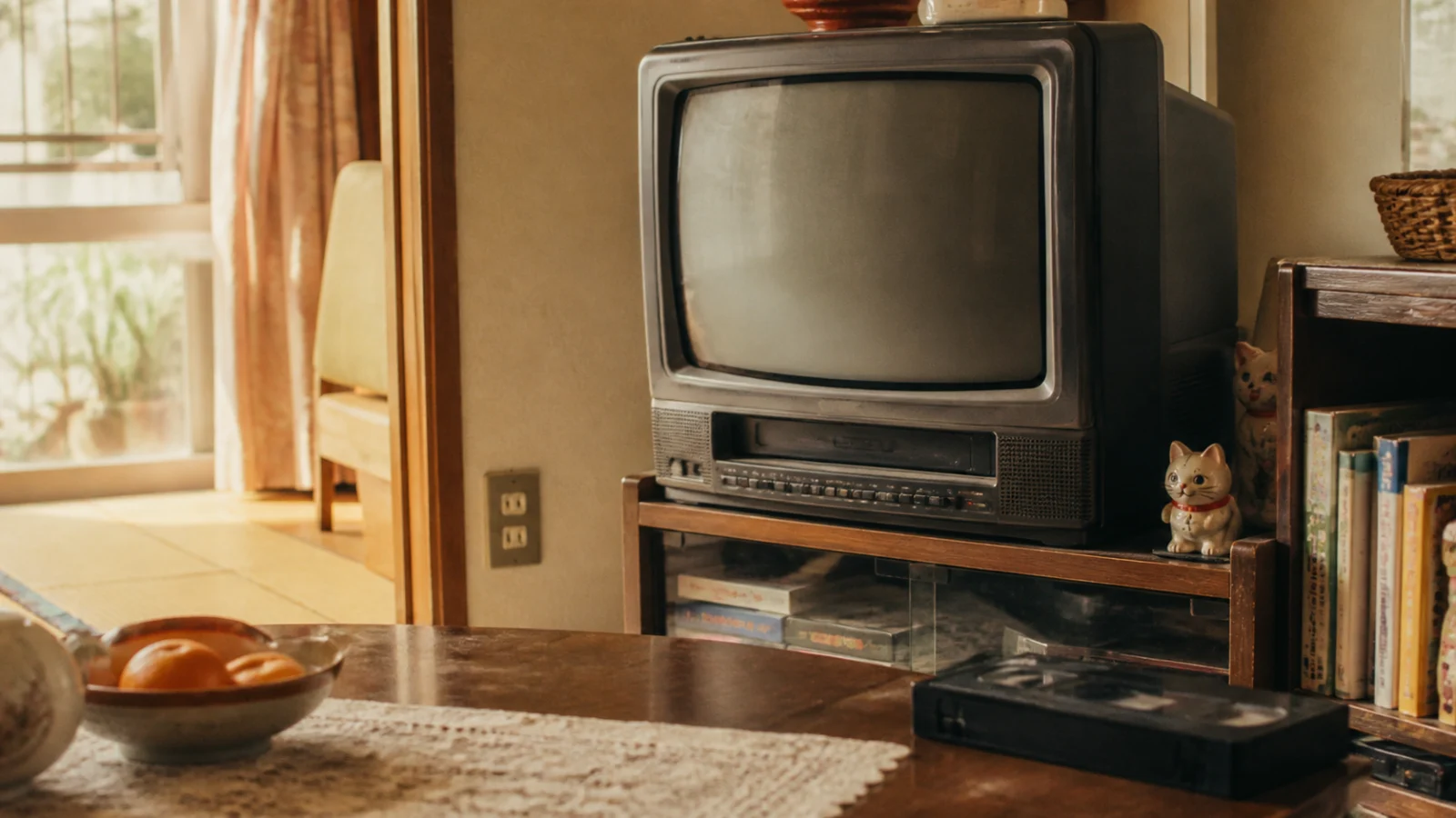 昭和末期〜平成初期（1987〜1995年ごろ）のテレビデオを思わせる横長の記憶風景