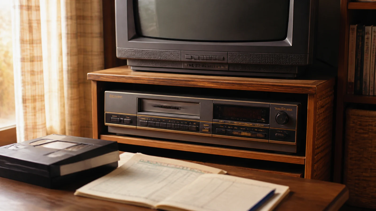 昭和50年代後半〜60年代（1980〜1989年ごろ）の家庭用ビデオデッキを思わせる横長の記憶風景