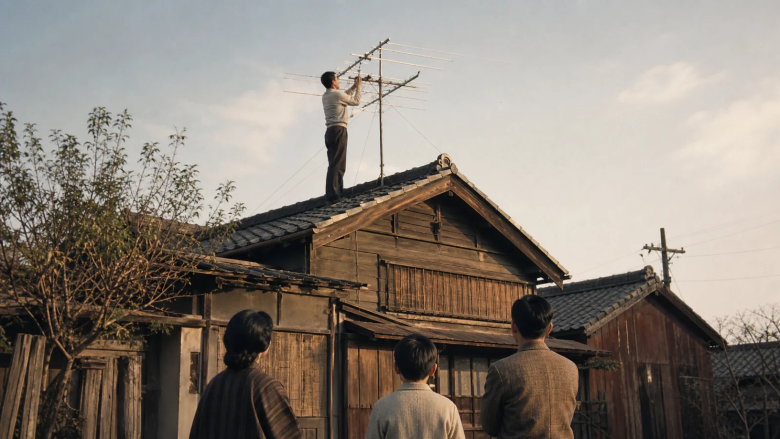 昭和30年代(1955〜1964年ごろ)の屋根のテレビアンテナを思わせる横長の記憶風景