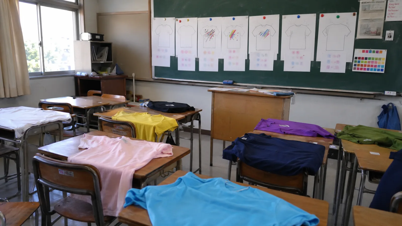 平成中期（1996〜2006年ごろ）の文化祭のクラスTシャツを思わせる横長の記憶風景