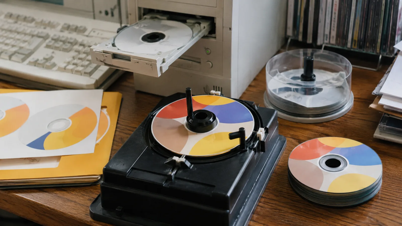 平成中期（1999〜2006年ごろ）の音楽CD-Rのレーベル印刷を思わせる横長の記憶風景
