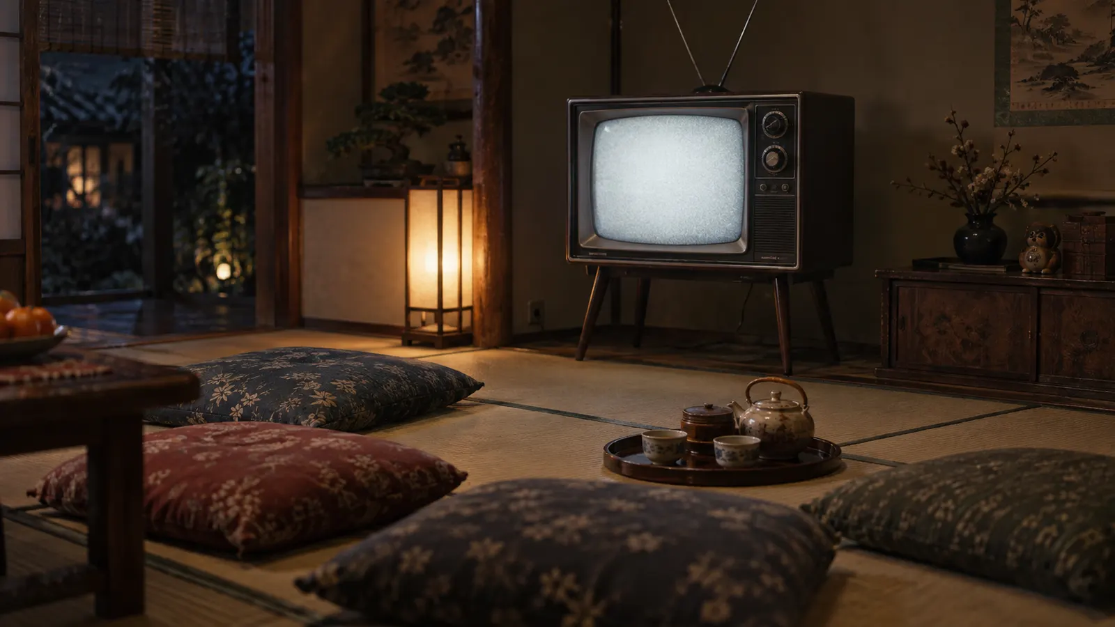 昭和44年(1969年)ごろの月面着陸の中継を思わせる横長の記憶風景
