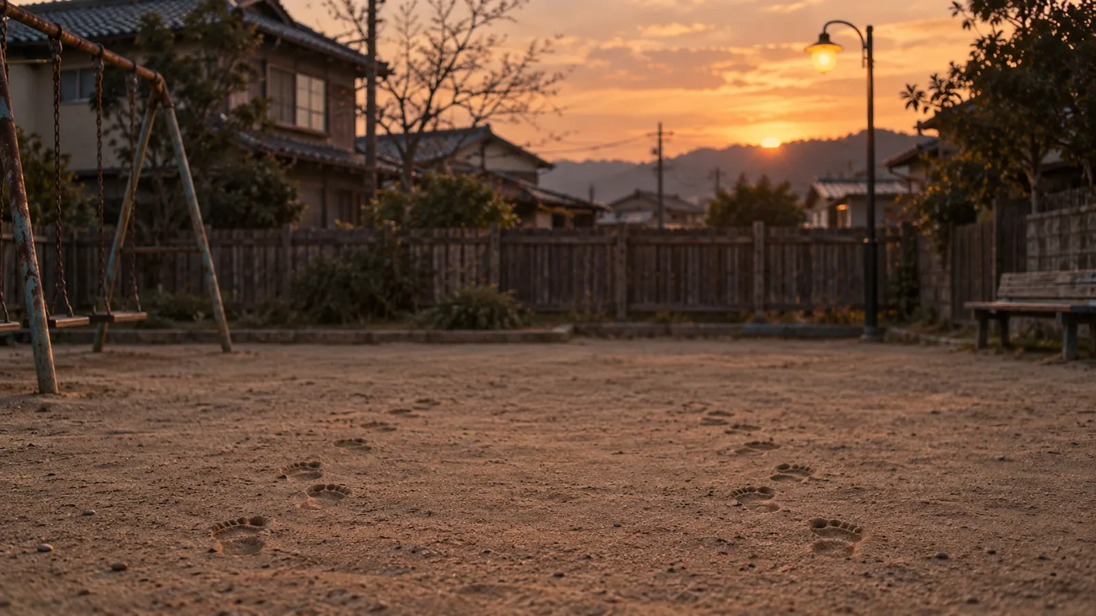 昭和30年代後半〜40年代（1962〜1974年ごろ）の花いちもんめを思わせる横長の記憶風景