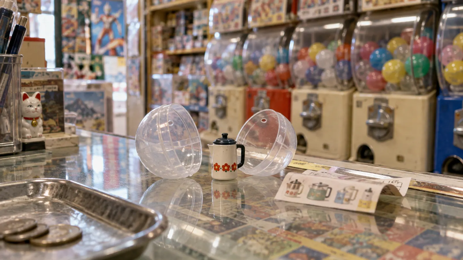 平成後期（2005〜2015年ごろ）のカプセルトイのミニチュアを思わせる横長の記憶風景