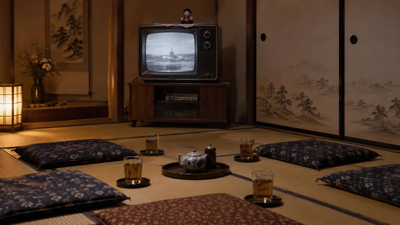 昭和20年代後半〜30年代（1953〜1965年ごろ）の近所の家で見せてもらったテレビを思わせる横長の記憶風景