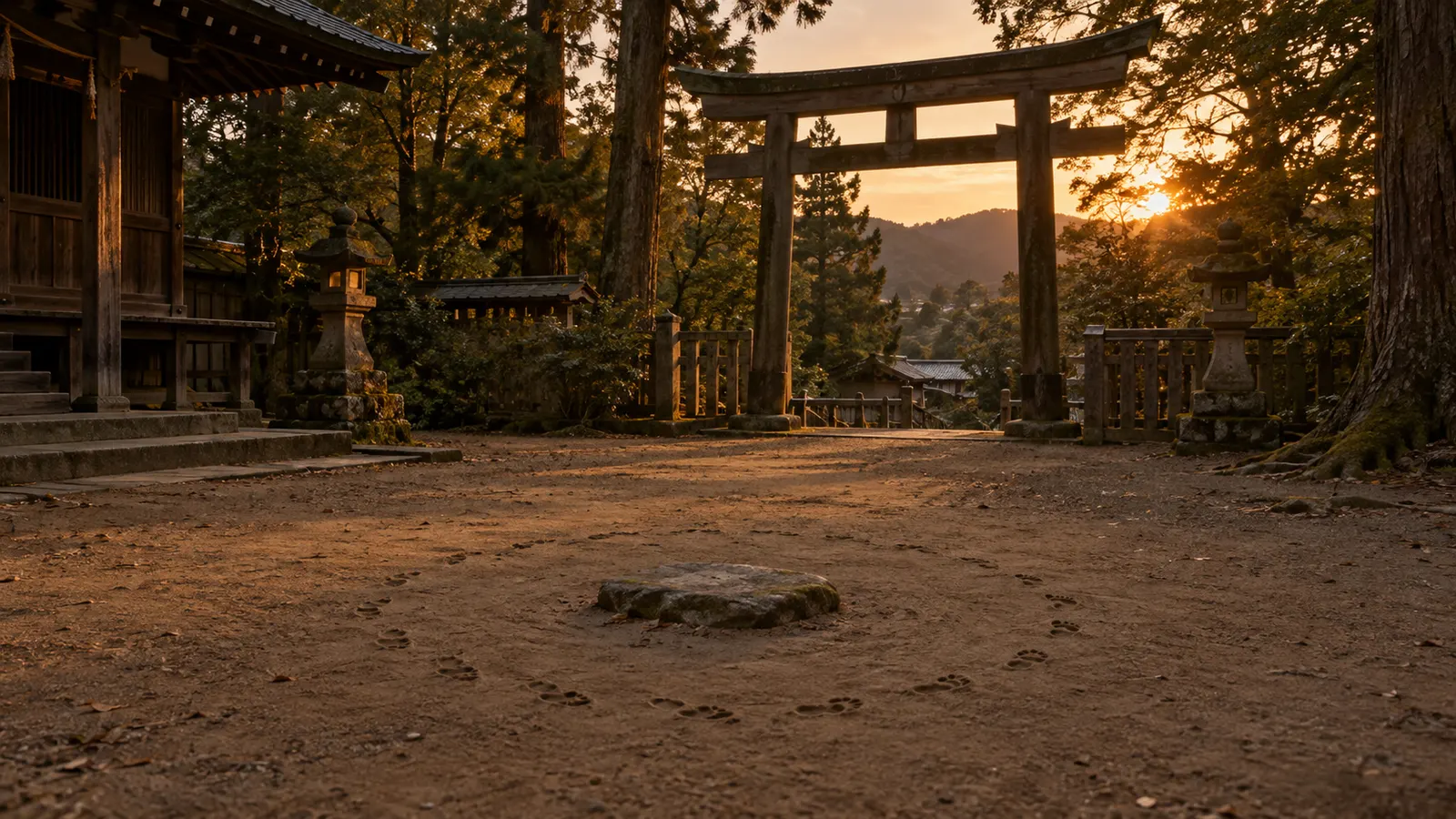昭和30年代（1955〜1964年ごろ）のかごめかごめを思わせる横長の記憶風景