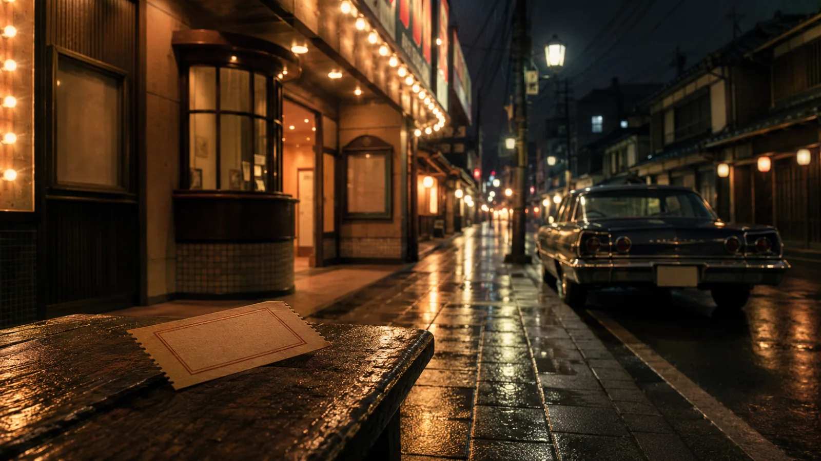 街の映画館へ向かった日の切符と夕暮れの道